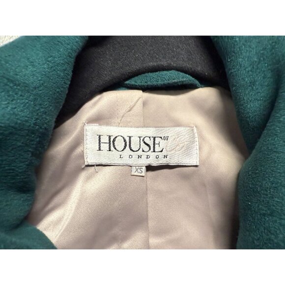 House of CB London Crop Jacket Belted Buckle Hem Wide Lapel Epaule Blazer XS - Picture 6 of 16